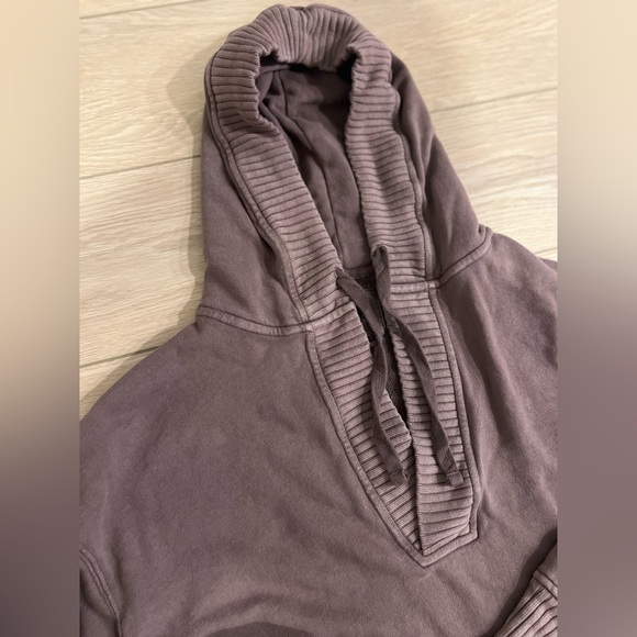 Aerie Down to Earth oversized Henley sweatshirt hoodie brown size medium - Picture 5 of 10